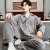 High-end Island Fleece Pajamas Men's Autumn and Winter Thickened Flannel Can Be Worn Outside In Winter, Spring and Autumn Men's Loungewear Suit