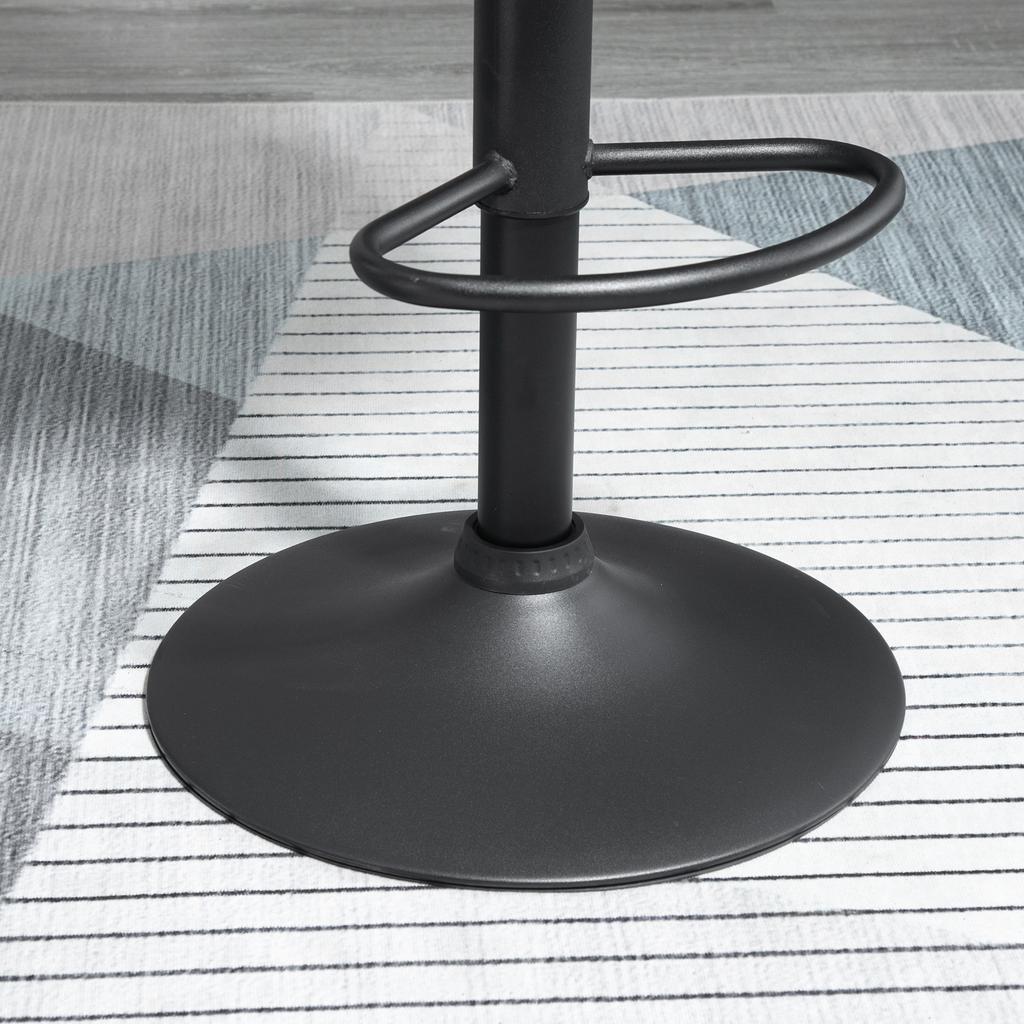 Set of 2 High Stools with Backrest and Footrest, Adjustable Kitchen Stools In Velvet, Metal Base, 46x48x83-104 Cm, Green