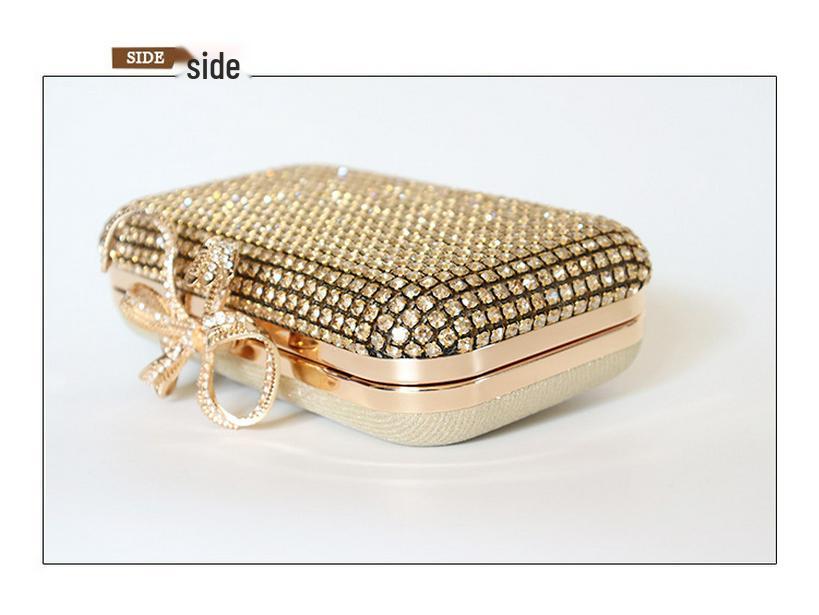 Women's Rhinestone Butterfly Evening Clutch Bag with Strap