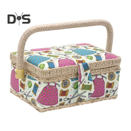 

Большая вместительная корзина для шитья, органайзер для швейных принадлежностей с переносной ручкой, нитками, иглами, ножницами, чехлом для швейного набора A