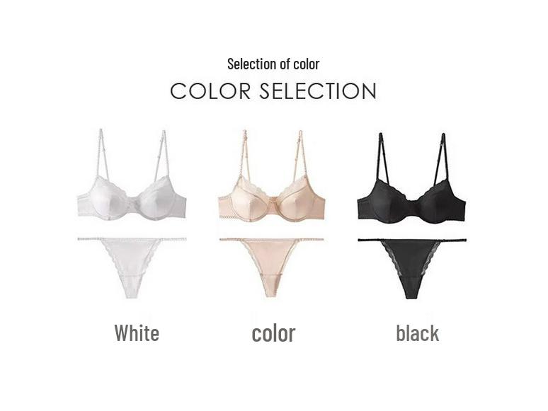 2024 French Seamless Push-Up Bra & Panties Set for Women - Summer Thin Design for Small Chest