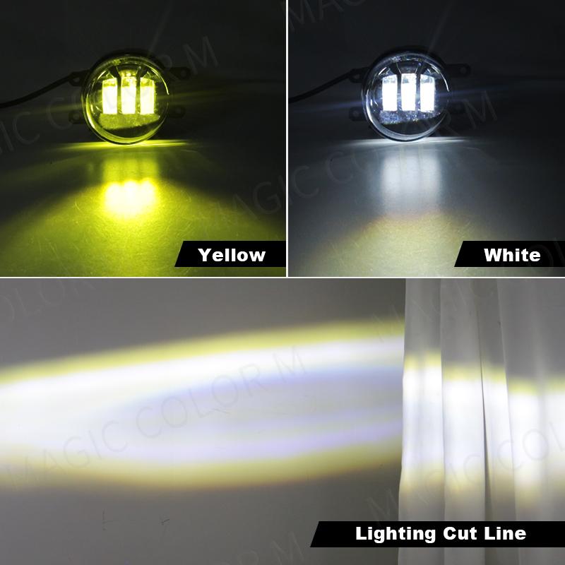 LED Nebelscheinwerfer für Toyota Corolla Camry Yaris RAV4 Prius CHR Hilux Lexus DRL Tagfahrlicht 3,5 Zoll Weiß Gelb