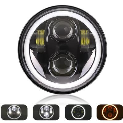 VOSICKY 5,75-palcový LED svetlomet pre Harley Davidson Hi Lo Projektor s Krabím Krúžkom a Funkciou Smerového Svetla Originálny (čierna)