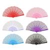 Vintage Folding Fan Carved Plastic Ribs Hand Fan Portable Summer Cooling Fan Wedding Dance Party Performance Supplies