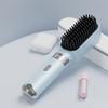 Cordless Hair Straightener Brush 4 Temperature Modes Adjustable LED Display Fast Heating Portable Travel Electric Hot Brush Curly Hair Styling