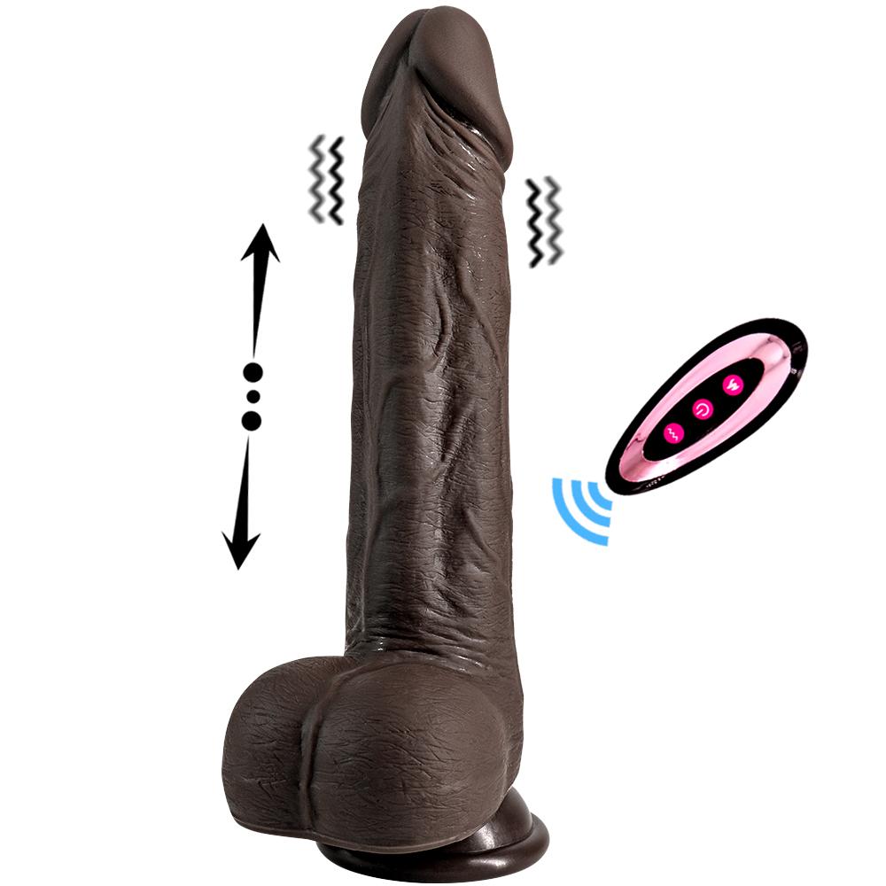 Černá římská teleskopická houpačka 3 cm Inteligentní vyhřívání Bezdrátové dálkové ovládání Elektrické dildo Sexuální hračky pro dospělé Produkty Vibrátor Masturbátor