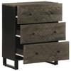 VidaXL Buffets 2 pcs noir 60x33x75 cm bois massif de manguier, meuble de rangement, meuble de rangement de cuisine, meuble 3309998