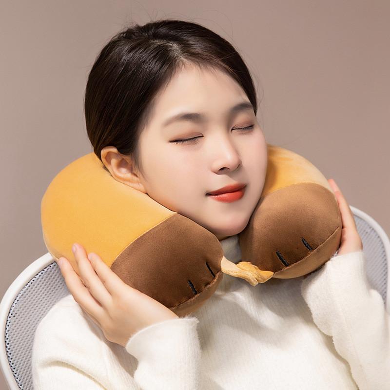 U Shaped Capybara Neck Pillow Plush Toy Travel Portable Stuffed Gifts Dolls