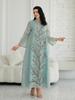 NC90 Women's Plus Size Embroidered Sequin Abaya Dress - Middle Eastern & Western Style