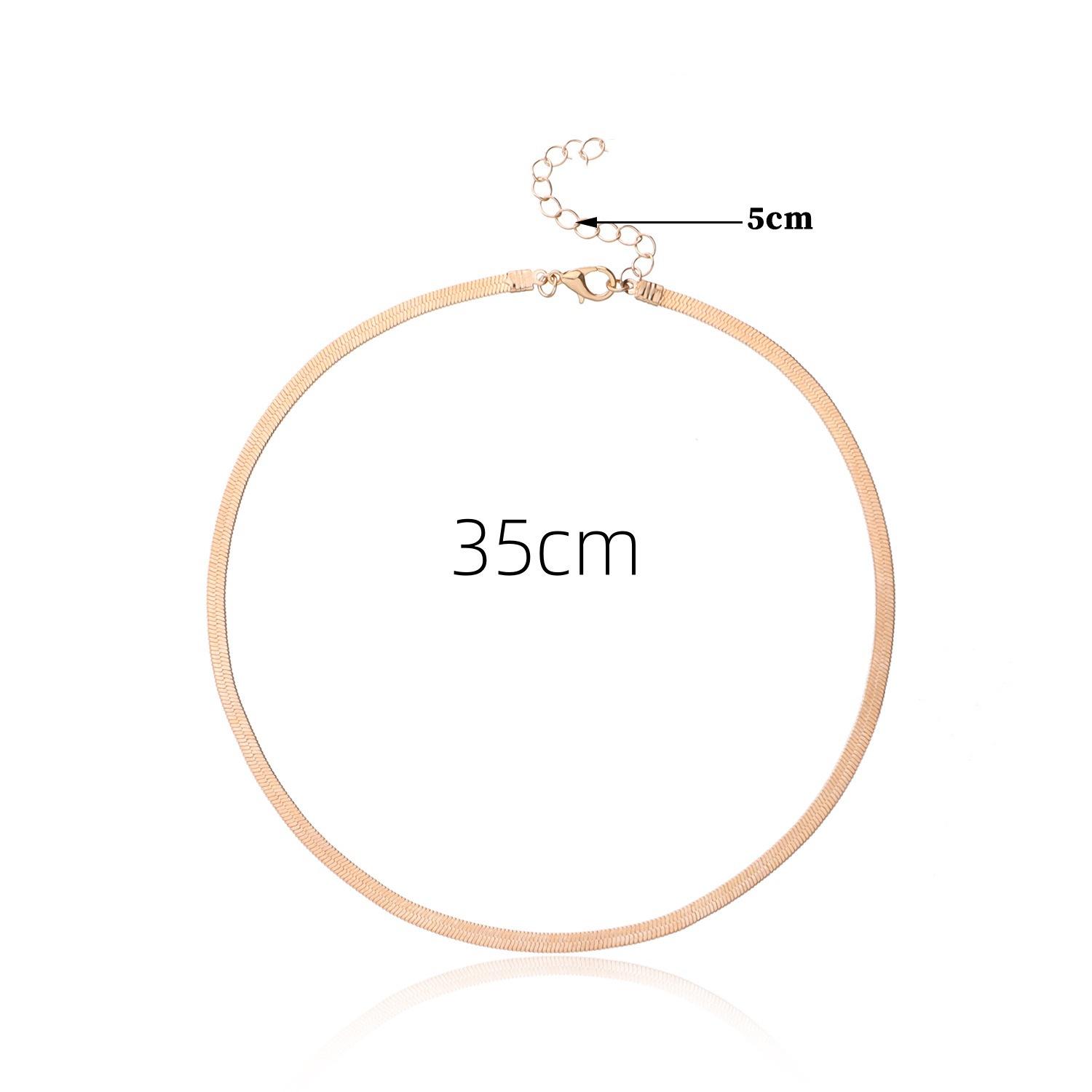 

Euro-American Fashion Simple Snake Bone Alloy Chain Necklace for Women
