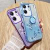 KADEM For Infinix Zero 30 4G Case Flower Shiny Glitter Kickstand TPU Phone Cover