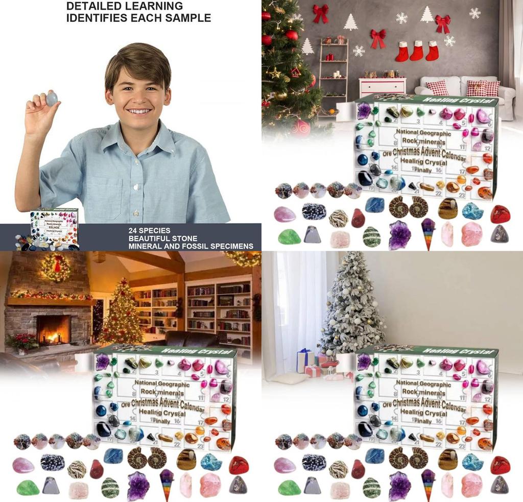 Unique 24 Compartment Mineral Green Gift Box Advent Calendar For Kids Festive Surprises