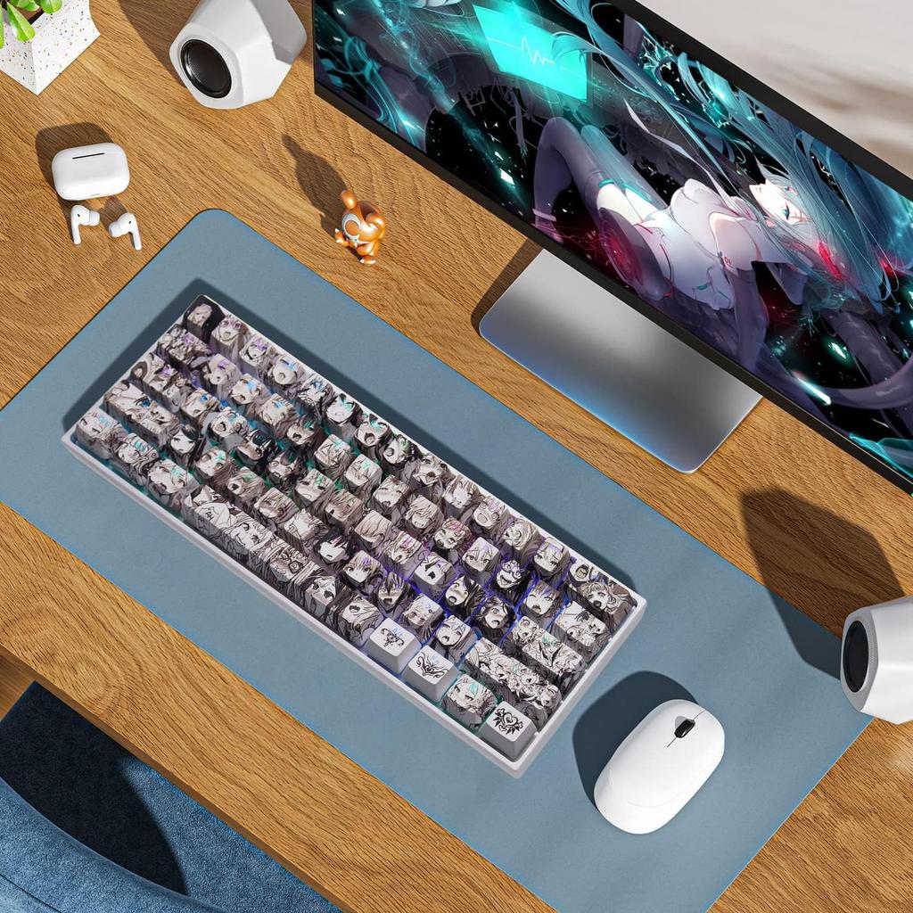 108 Anime Keycaps, PBT Dye-Sublimation, OEM, for Cherry MX Switch Mechanical Keyboards (Backlit)