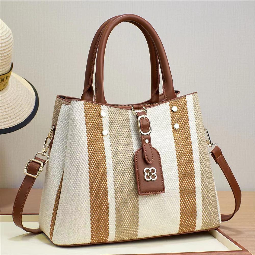 New women's bag bag texture handbag messenger bag shoulder bag embossed cross-border women's bag large-capacity contrasting color bags