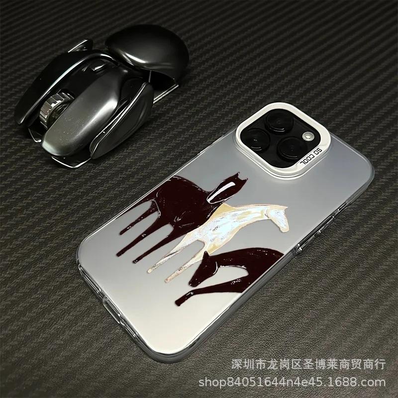 The new foreign trade model is suitable for Apple 15 colored silver iPhone14promax creative 13/11 matte 16 protective case 17.