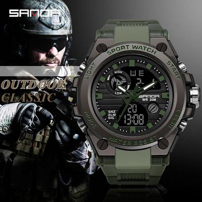 Sanda Multifunctional Dual Display Waterproof Men's Sport Watch