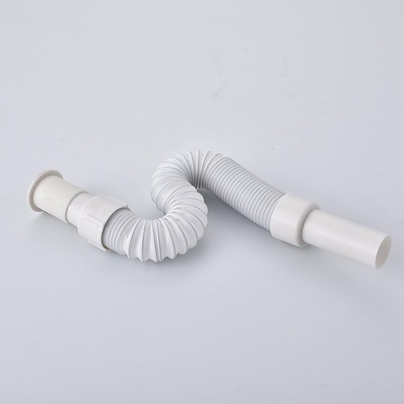 Telescopic Plastic Drain Hose with Steel Wire Rubber Head for Washbasin and Mop Pool – Anti-Mold Design
