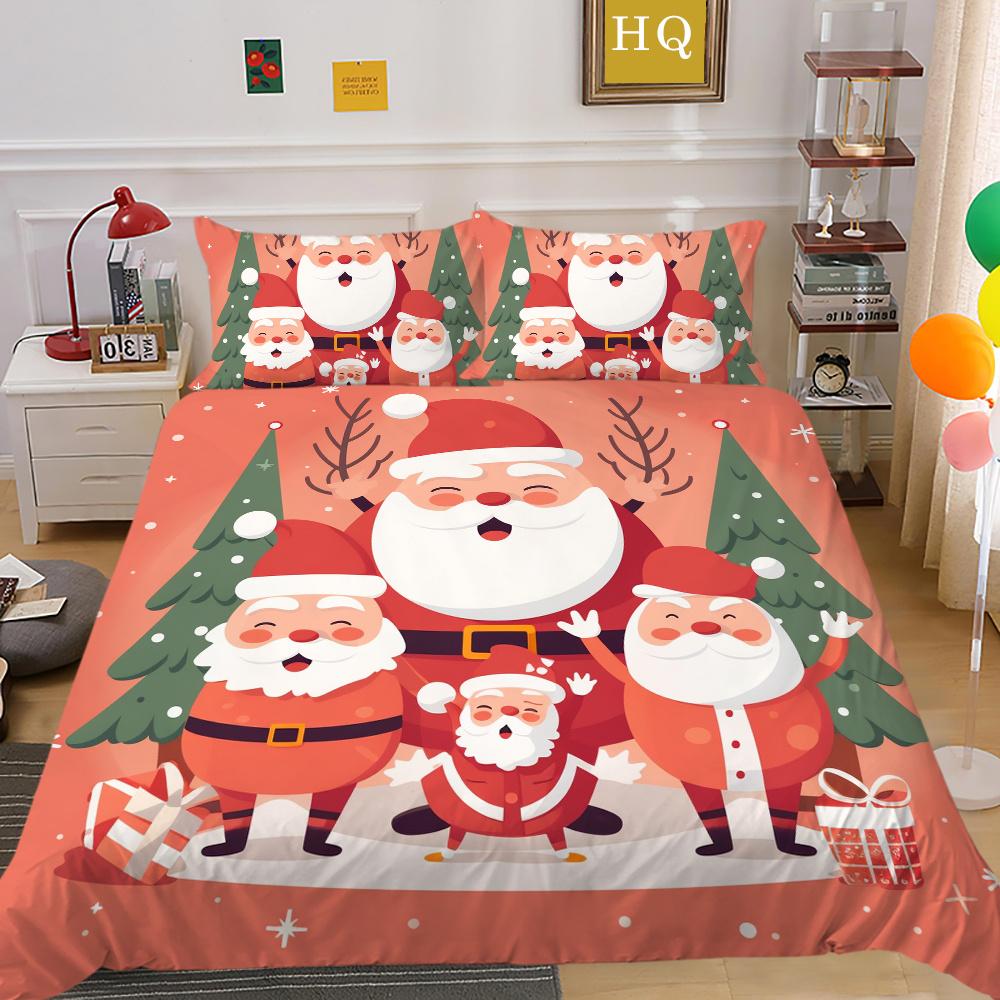 3D Christmas Printing Bed Set Cover King Size Polyester Bedding Set Boy Kid High Quality Bed Clothes