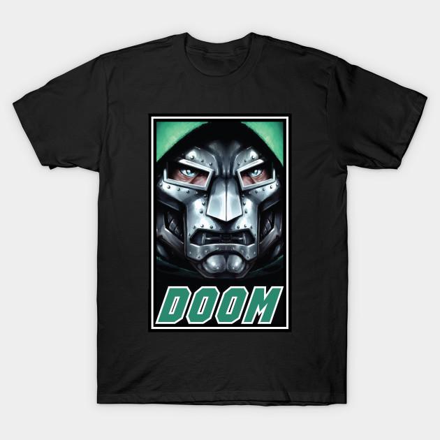 

Men Black Print T-shirt Doom No-Cut Transfer Paper Print Cotton Tshirt 4XL