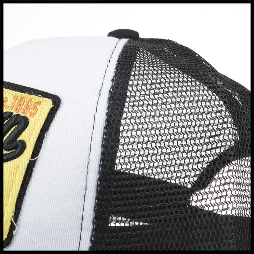 Mesh English CA663 [White Fang] Cap, Distressed, Letters, Hat, Running, Outdoor, Women, Men, (Black)