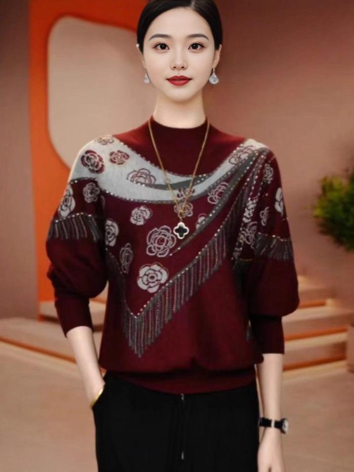 Women's Versatile Double-sided Fleece Shirt: Printed, Loose-Fit Slimming Base Layer for Autumn/Winter