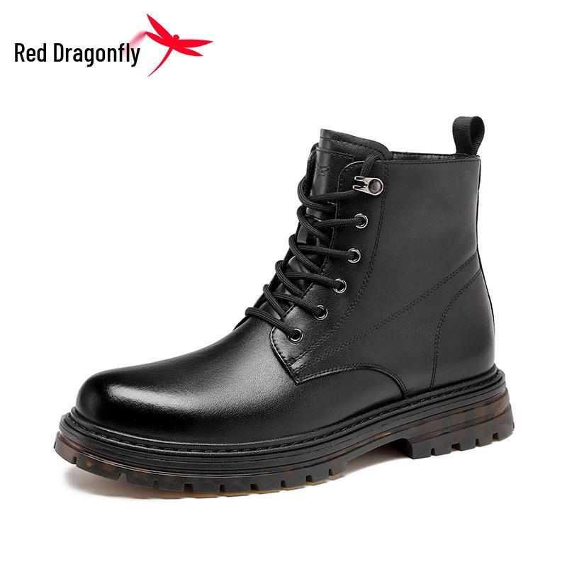 Red Dragonfly Men s High-Top Genuine Leather Martin Boots Size 44