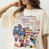 Mickey and Friends America Vibes Shirt -Disney 250th USA Anniversary Tshirt,Disney Independence Day Tee,Patriotic Disney Shirt