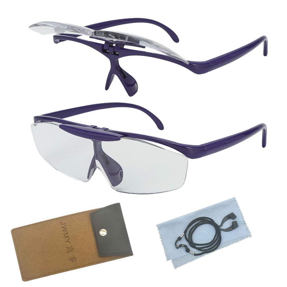 JWMY Magnifying Fits Over Clear Magnifying Glass with Frees Respect for the Aged Day Gift Glasses, Eyeglass-Style Magnifier, Glasses, Vision, Flip-Up