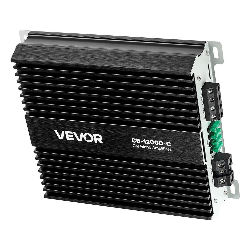Monoblock Car Amplifier, 1200W RMS MAX, 1/2/4 Ohm Stable, 1-Channel Class D Car Audio Amplifier with Remote Subwoofer Level Control, Low Pass Filter,