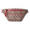 Bolsa de Cintura Infantil GG Supreme Estampa de Carro Rosa, Lona Bege Acabamento em Couro Vermelho, Pochete Diária para Brincar e Viagem Infantil 502095-FAFB3-8861