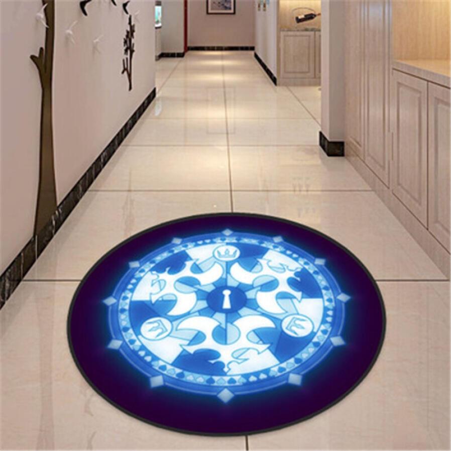 Kingdom Hearts Floor Rug Carpet Bedroom Non-Slip Door Chair Mat Round/square New