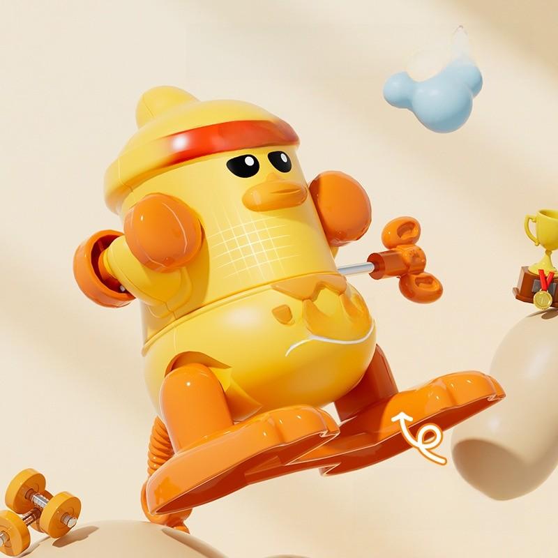 Kids Toy Mechanical Flip Duck With Linking Chain For Preschool Play And Learning