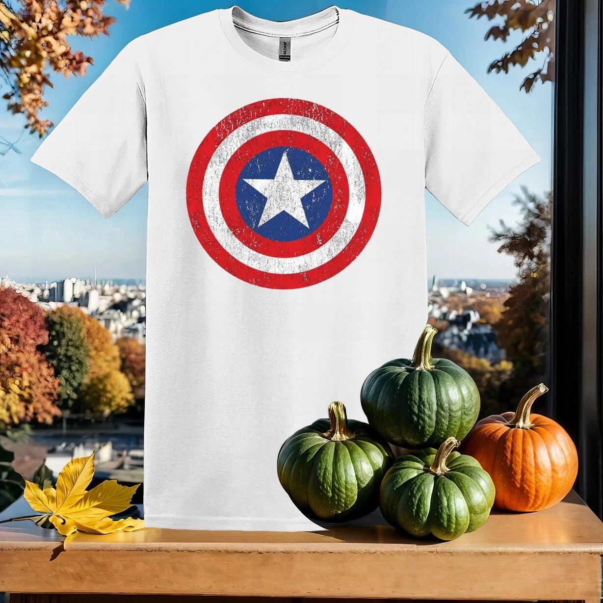Marvel Captain America Shield T-shirt T shirt Men Women Unisex Tshirt SY502 M