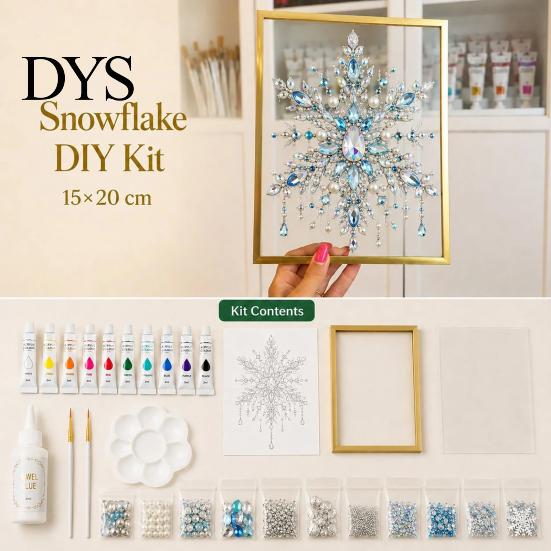 Handmade Art Workshop Tools DIY Christmas Tree Jewelry Craft Kit, Faux Crystal Bead Ornament Making Durable Crafting Materials Set for Kids