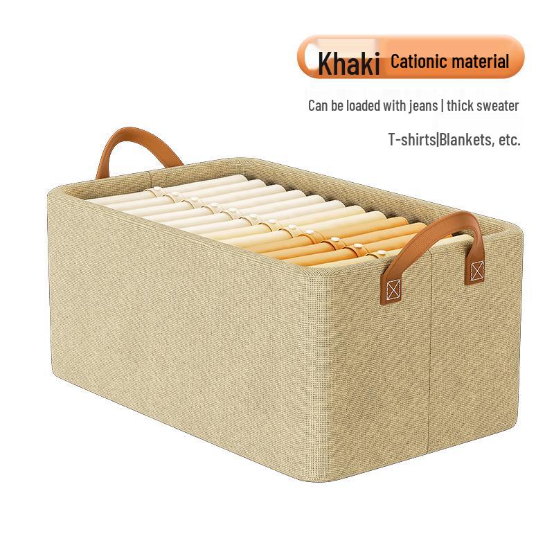 Foldable Ion Steel Frame Fabric Organizer: Large Capacity Storage Box for Clothes and Books.