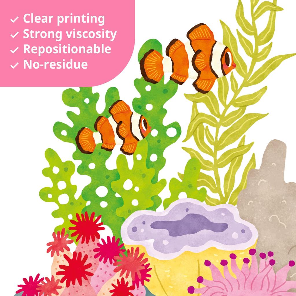 DECOWALL Underwater Marine Life Wall Stickers Decorative Wall Art for DIY Projects Wall Transfer Stickers for and Children Bathroom Room Decorative
