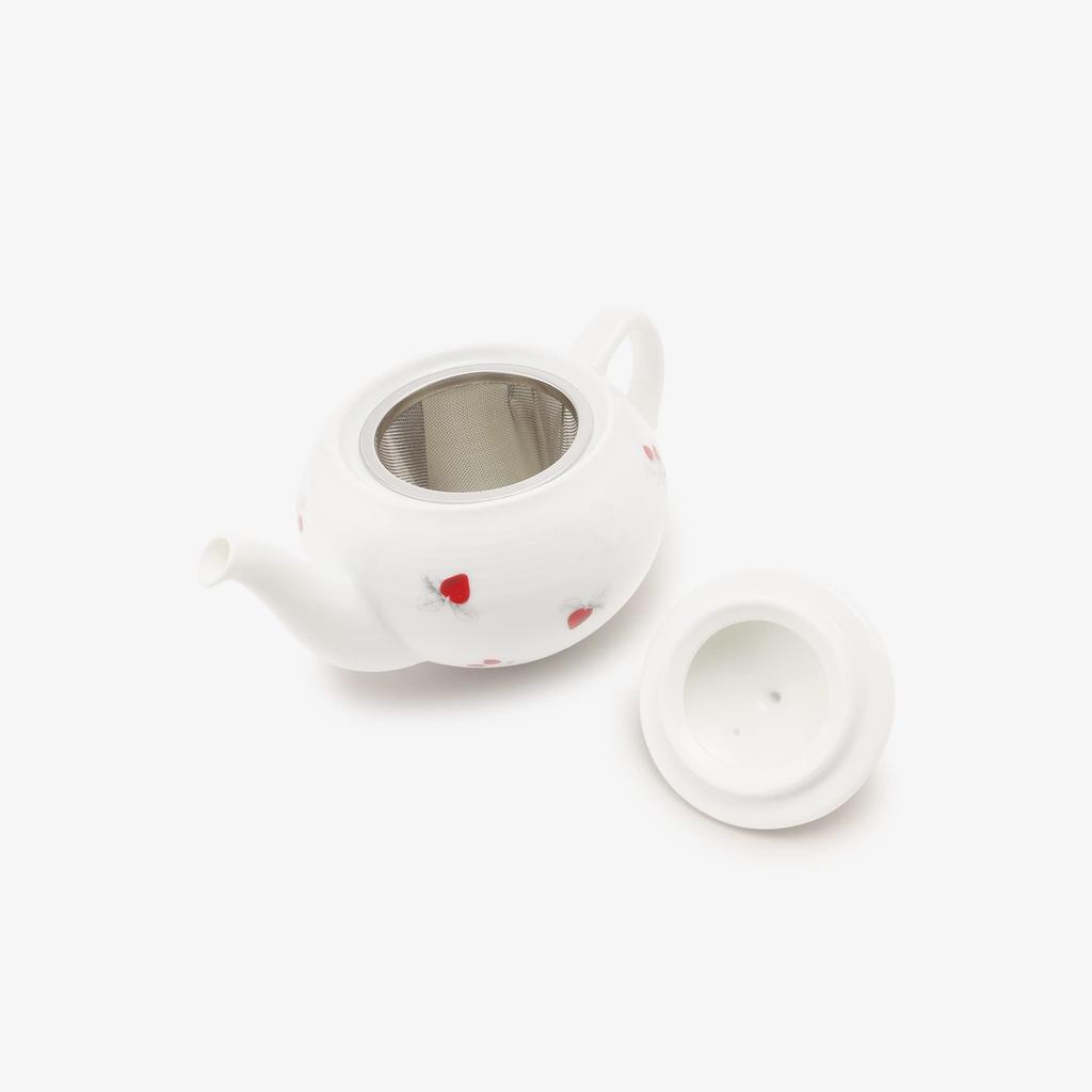 Afternoon Tea Living Teapot GU53 Strawberry Teapot with Strainer, Parallel White