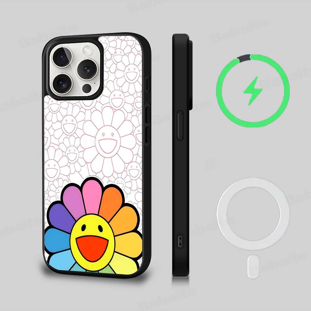 

Японские Художники M-murakami T-takash Искусство Красочный Магнитный Чехол Для iPhone 17 16 14 13 15 Pro Max Беспроводная Зарядка Чехол для Телефона iPhone 14pro max