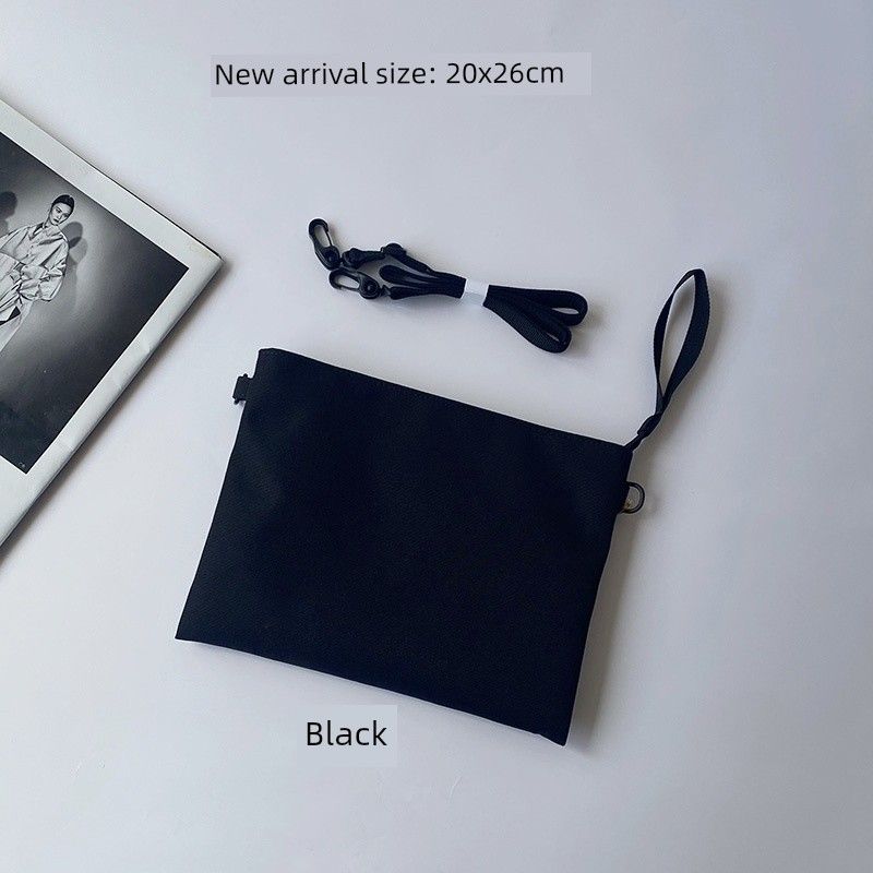 

Маленькая сумка через плечо в японском стиле без принта, сумка через плечо, сумка-мессенджер, женская, легкая, простая, водоотталкивающая, маленькая сумка, повседневная холщовая сумка New version (black) counter quality