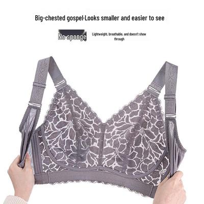 Plus Size Wire-Free Full Coverage Crystal Cup Bra for Women