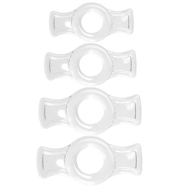 Male 4pcs 1 Set Penis Lock Cock Ring Bondage Penis Erection Ring Delay Ejaculation Enlargement Ball Stretcher