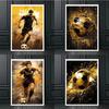Klassische Fußball-Ästhetik Wandkunst Abstrakt Schwarz Gold Graffiti HD Leinwandbild Poster Druck Heim Schlafzimmer Wohnzimmer Dekoration
