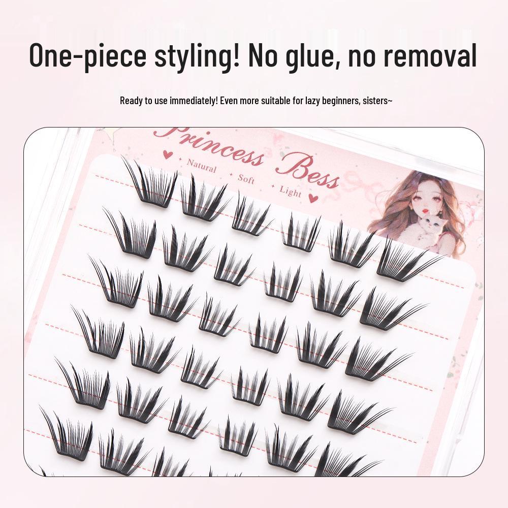 Invisible Little Millet 10-Row Adhesive-Free Eyelashes for Beginners: Eye-Enlarging, Soft Daily Style