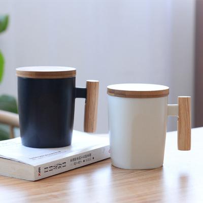 Ins severský keramický hrnek s dřevěnou rukojetí, keramický dárkový hrnek na kávu, vodu