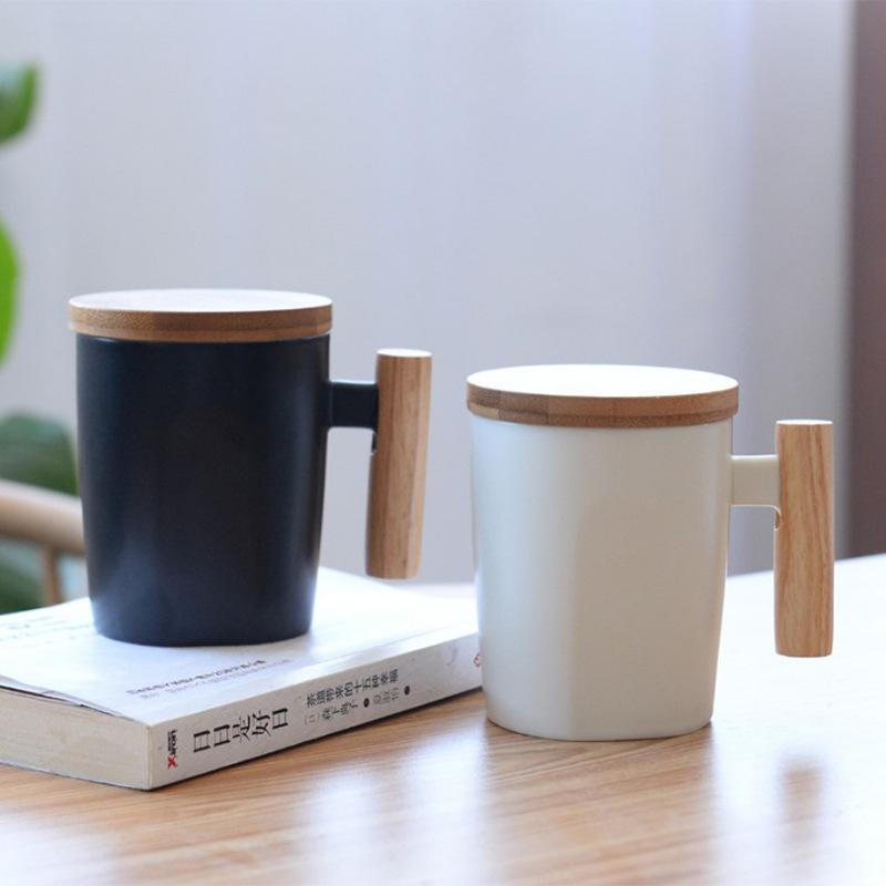 Ins severský keramický hrnek s dřevěnou rukojetí, keramický dárkový hrnek na kávu, vodu