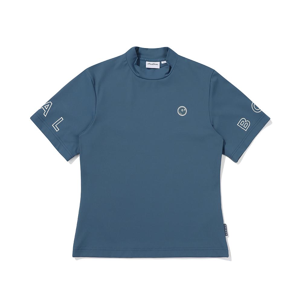MALBON GOLF Mock Neck Half Sleeve T-Shirt Dark Blue (Woman)