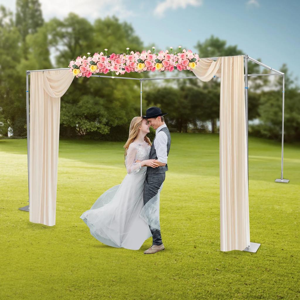 Independent 4-Corner Pavilion Bracket, Wedding Arch with Extendable Pole, Adjustable Height & Length DIY Photography Decor Tool