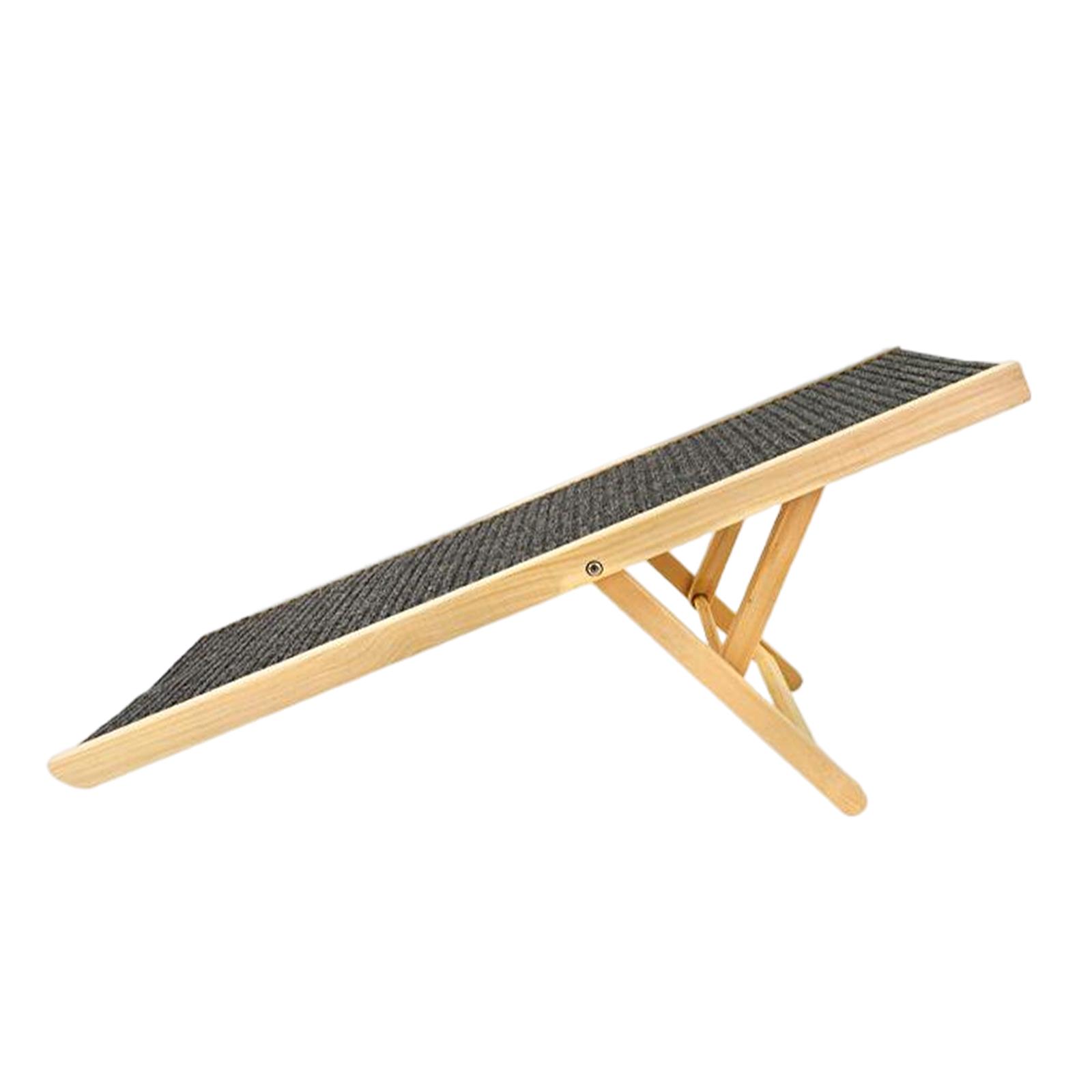 Pet Climbing Ladder Portable Adjustable Non Slip Carpet Ladder Folding Pets Safety Ramp Wooden Dog Ramp for Sofa Bed Car L