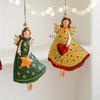 4Pcs/Set Vintage Wooden Angel Christmas Tree Hanging Decor Xmas Tree Ornament Navidad Decor For Home  New Year Party Gifts