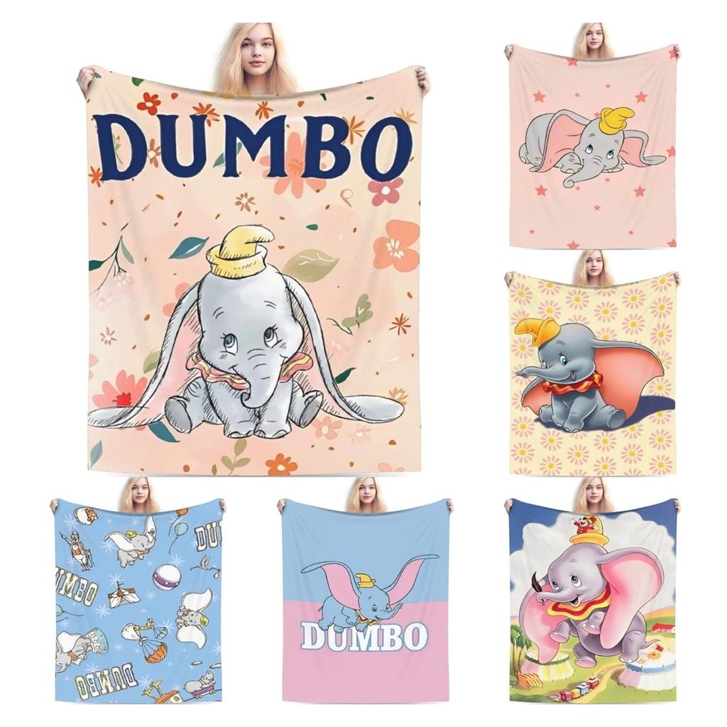 Dumbo Cartoon Blankets Velvet Spring Autumn The Flying Elephant Portable Warm Throw Blanket for Sofa Travel Plush Thin Quilt